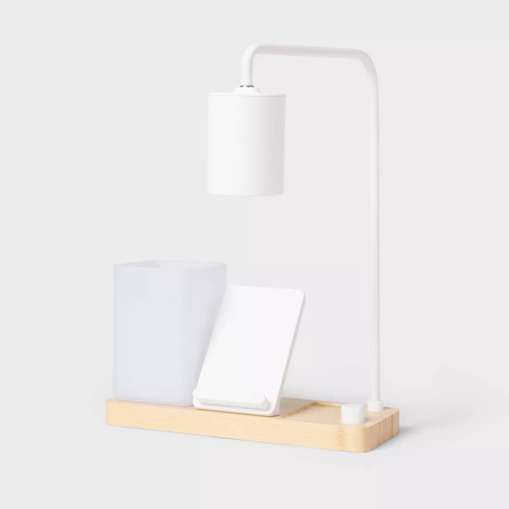 Desk Lamp with Wireless Charging & Storage