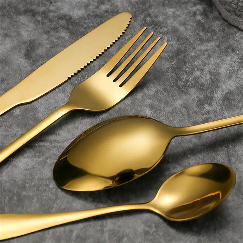 4-Piece Gold Flatware Set