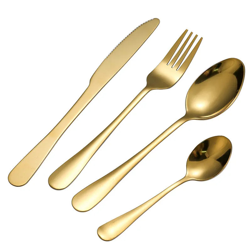 4-Piece Gold Flatware Set