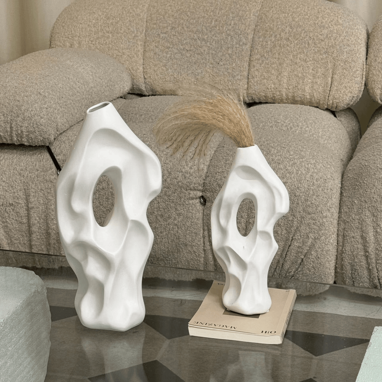 Sculptural Ceramic Wavy Vase