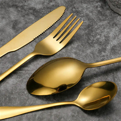 4-Piece Gold Flatware Set