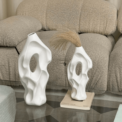 Sculptural Ceramic Wavy Vase